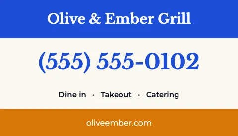 Mediterranean grill call us magnet template