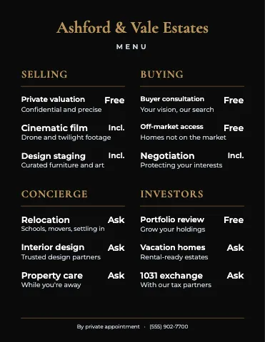 Luxury homes chalkboard menu template
