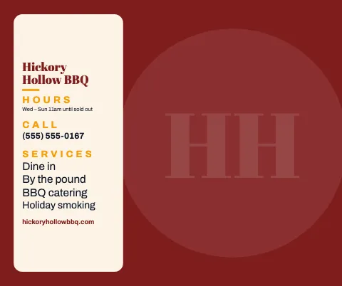 BBQ smokehouse info card mouse pad template