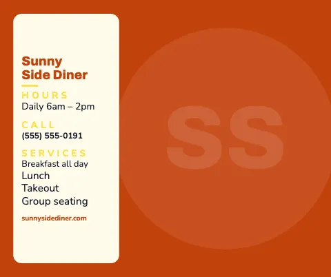 Breakfast diner info card mouse pad template