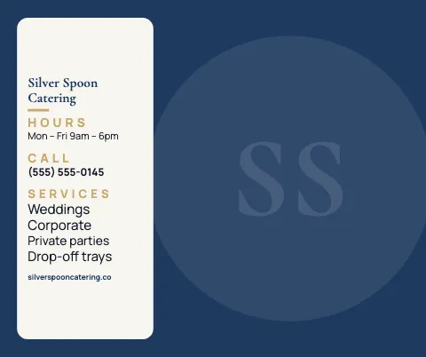 Catering info card mouse pad template