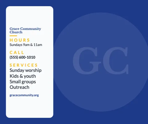 Church & community info card mouse pad template