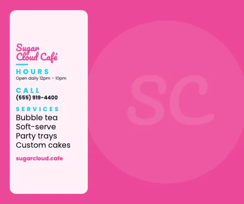 Desserts & boba info card mouse pad template