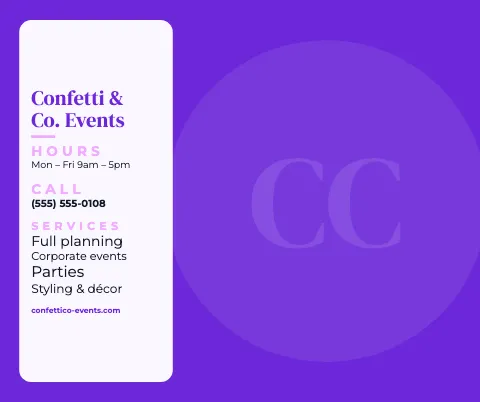 Event planner info card mouse pad template