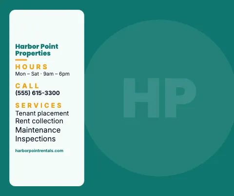 Property management info card mouse pad template