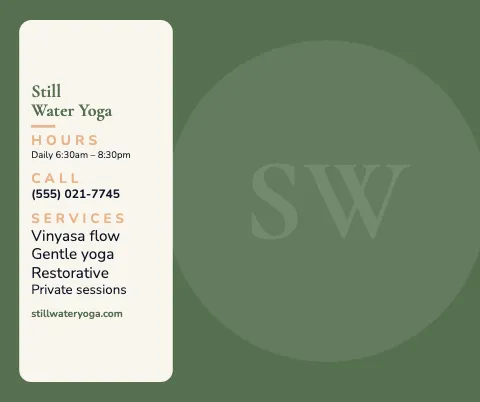 Yoga studio info card mouse pad template