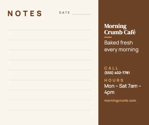 Café & bakery desk notes mouse pad template