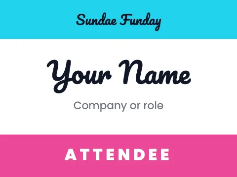 Desserts & boba attendee name badge template