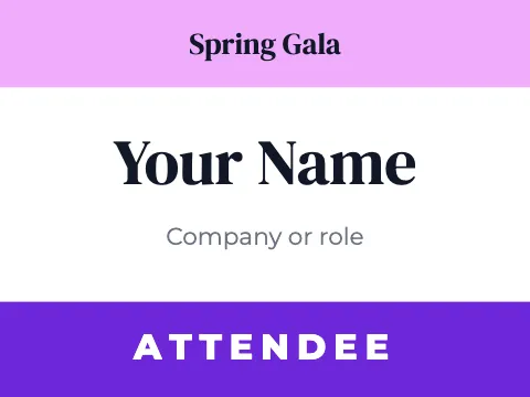 Event planner attendee name badge template