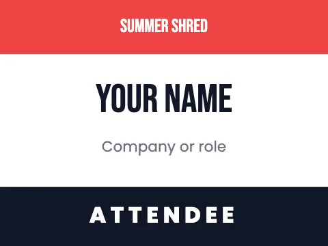 Fitness & gym attendee name badge template