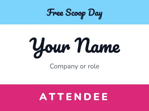 Ice cream shop attendee name badge template