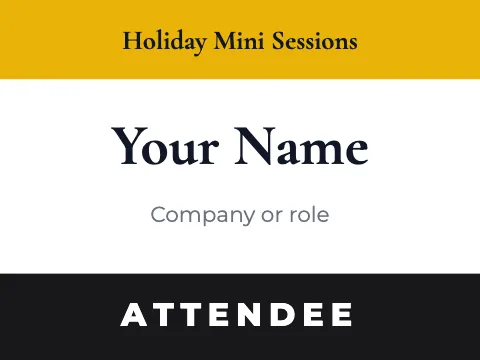 Photography & creative attendee name badge template