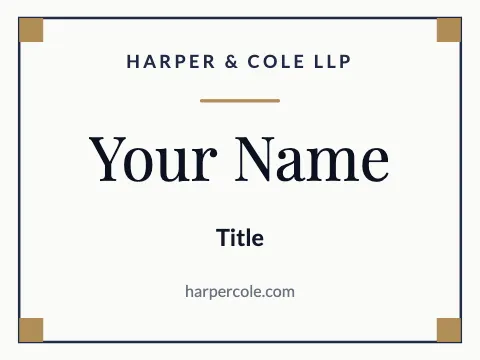 Law & finance centered name badge template