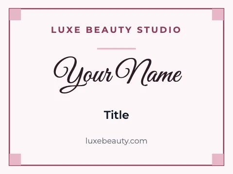 Salon & spa centered name badge template