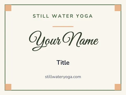 Yoga studio centered name badge template