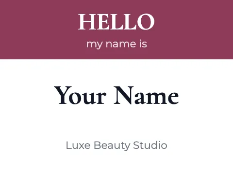 Salon & spa hello name badge template