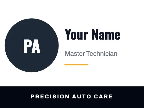 Auto repair monogram name badge template
