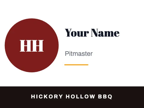 BBQ smokehouse monogram name badge template