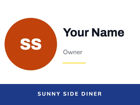 Breakfast diner monogram name badge template