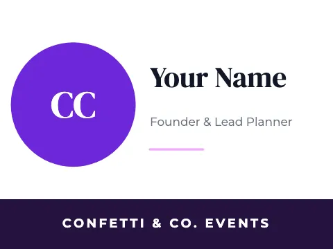 Event planner monogram name badge template