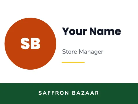 Indian grocery monogram name badge template