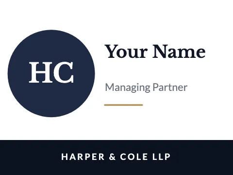 Law & finance monogram name badge template