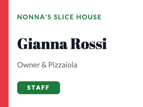 Pizzeria staff name badge template
