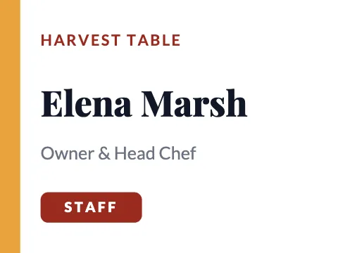 Restaurant staff name badge template