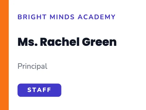 School & education staff name badge template
