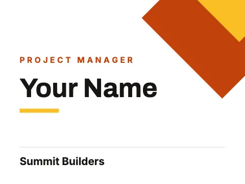 Contractor & construction corner name badge template