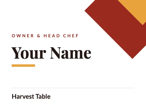 Restaurant corner name badge template