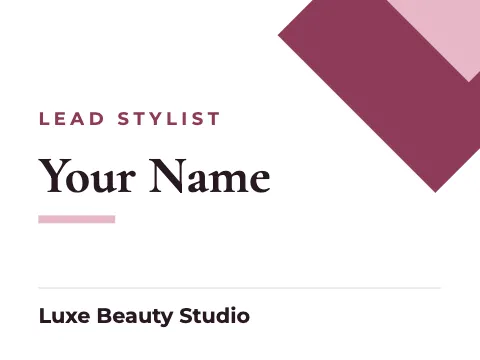 Salon & spa corner name badge template