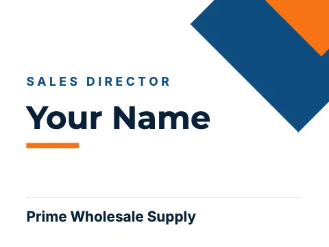 Wholesale & distribution corner name badge template
