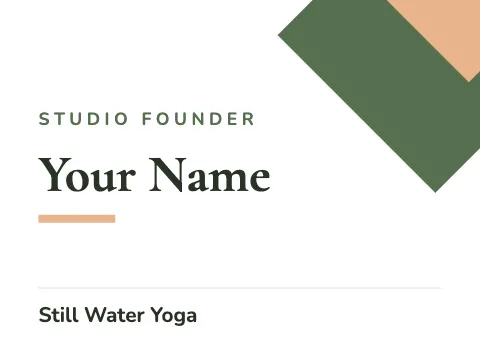 Yoga studio corner name badge template