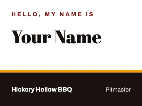 BBQ smokehouse footer band name badge template