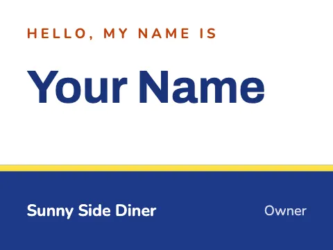 Breakfast diner footer band name badge template