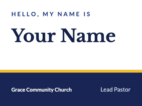 Church & community footer band name badge template