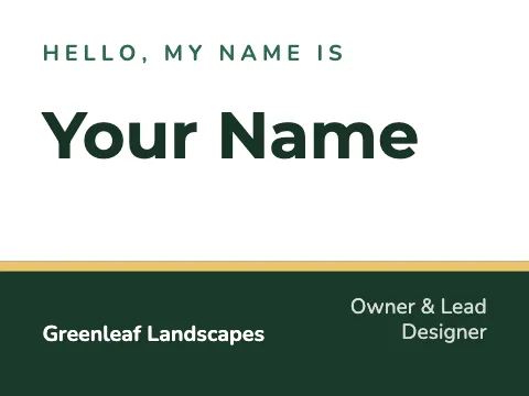 Landscaping footer band name badge template