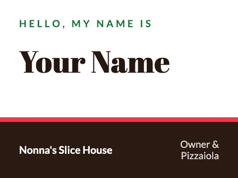 Pizzeria footer band name badge template