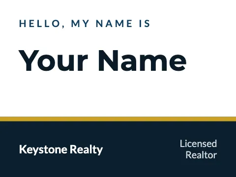 Real estate footer band name badge template