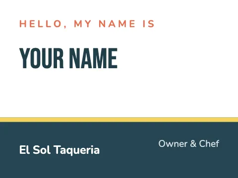 Taqueria footer band name badge template