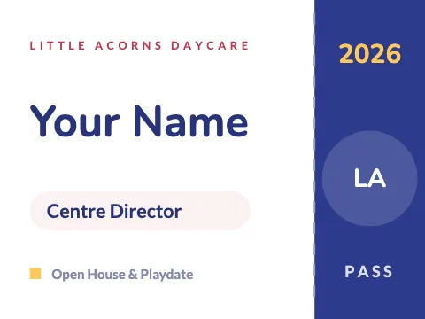 Daycare & preschool event pass name badge template