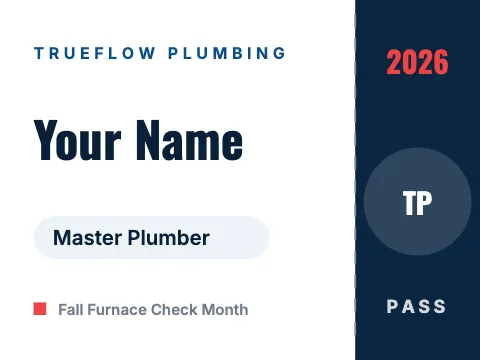 Plumbing & HVAC event pass name badge template