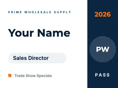 Wholesale & distribution event pass name badge template