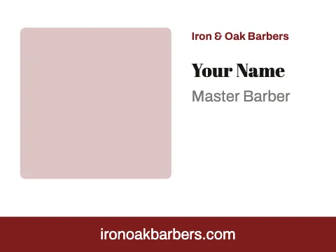 Barbershop photo name badge template