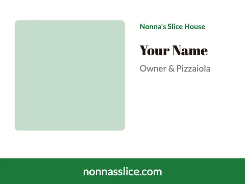 Pizzeria photo name badge template