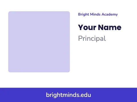 School & education photo name badge template
