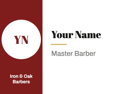 Barbershop split name badge template