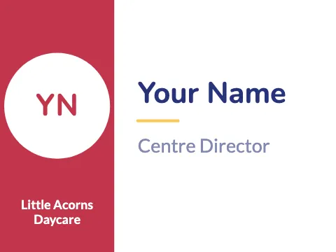 Daycare & preschool split name badge template
