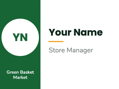 Grocery & market split name badge template